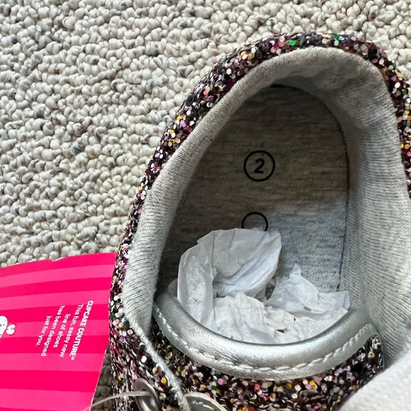 NWT Girls Cupcake Couture Glitter Sneakers Sz 2 - Picture 4 of 5